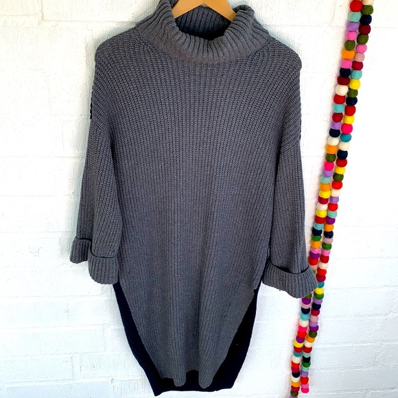 Anthropologie Moth Cuff Sleeve Color Block Tunic Sweater sz S - Picture 2 of 9